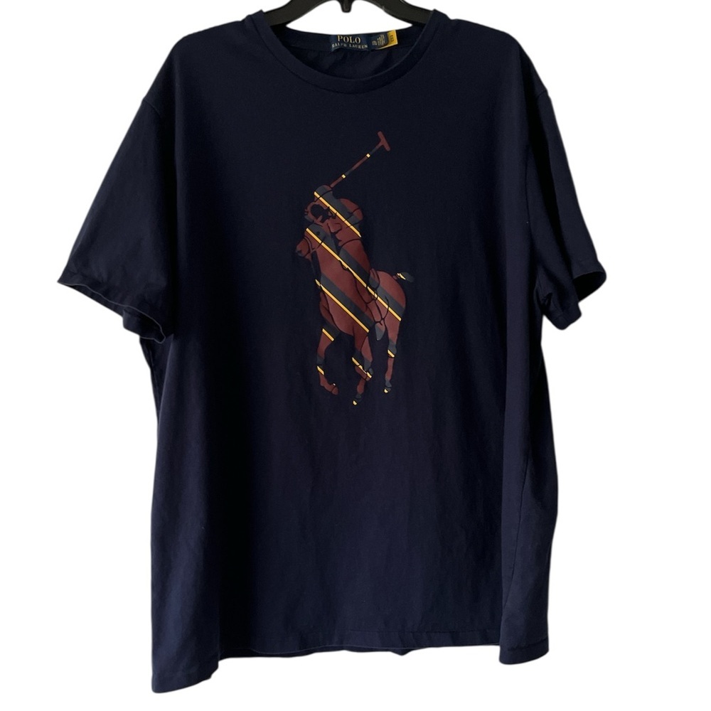 Polo Ralph Lauren‎ Men Varsity Big Pony Navy T-Shirt Short Sleeve Tee XXL